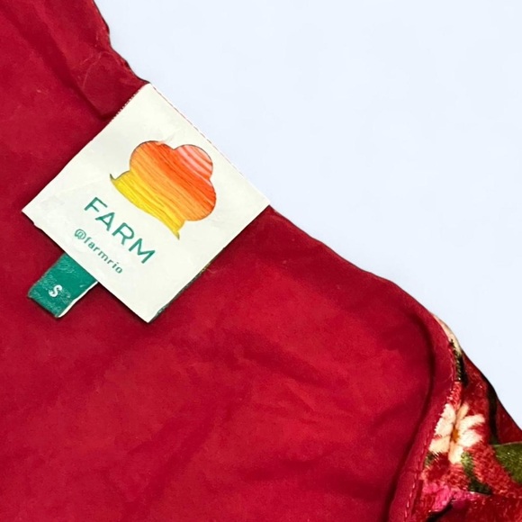 Farm Rio - Romantic Garden Velvet Floral Long Sleeve Maxi Dress size S - Picture 5 of 7